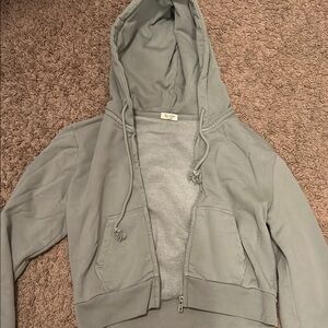 Casual Gray Hooded Jacket
